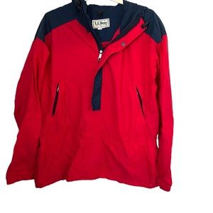 Vintage Red and Blue LL Bean Anorak Rain Jacket Made in USA
